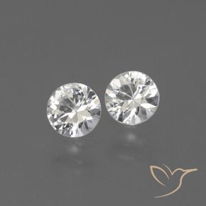 0.70 ctw White Sapphire Stones, Natural Sapphire in Diamond-Cut Shape for Sale