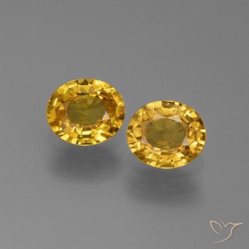 1.38 ctw Golden Sapphire Gemstones, Sapphire Gems in Oval Facet Shape for Sale.