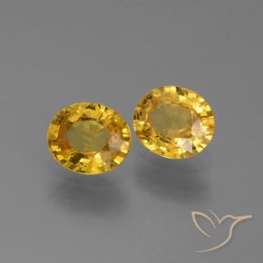 1.38 ctw Golden Sapphire Stones, Natural Sapphire in Oval Facet Shape for Sale