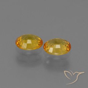Sapphire Gemstones in 5.8 x 5 mm Size for Sale, Sapphire Stones in Deep Gold Color