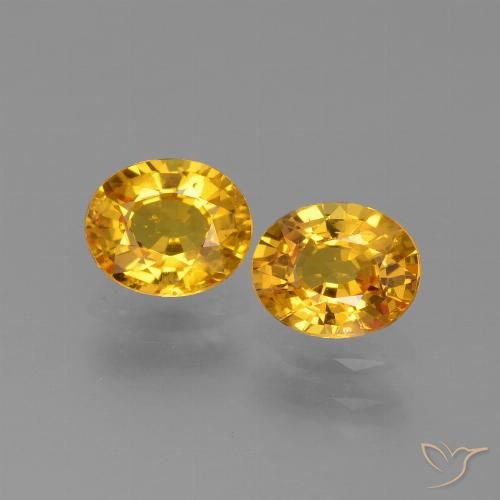 1.64 ctw Golden Sapphire Gemstones, Sapphire Gems in Oval Facet Shape for Sale.