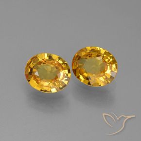 1.33 ctw Golden Sapphire Stones, Natural Sapphire in Oval Facet Shape for Sale