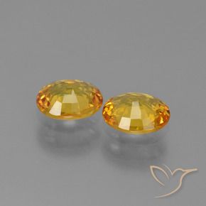 Sapphire Gemstones in 6 x 5.1 mm Size for Sale, Sapphire Stones in Deep Gold Color