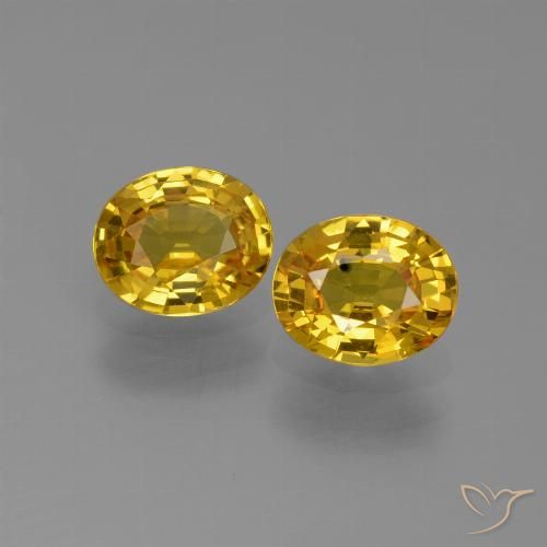 1.52 ct Loose Yellow Sapphire, 6 x 5 mm Oval Cut From Tanzania, Photo A