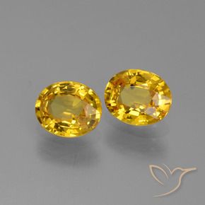 1.52 ctw Yellow Sapphire Stones, Natural Sapphire in Oval Facet Shape for Sale