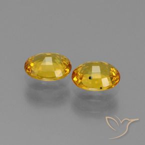 Sapphire Gemstones in 6 x 5 mm Size for Sale, Sapphire Stones in Deep Yellow Color