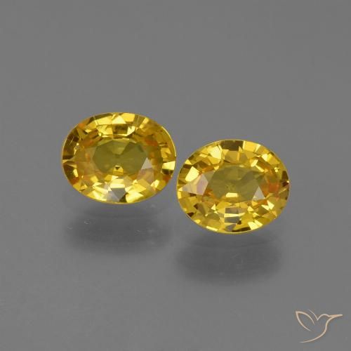 1.3 ct Yellow Sapphire, 5.9 x 4.9 mm Oval Cut From Tanzania, Photo A