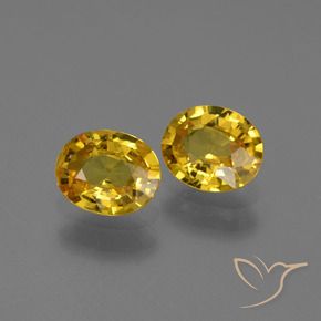 1.30 ctw Yellow Sapphire Stones, Natural Sapphire in Oval Facet Shape for Sale