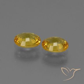 Sapphire Gemstones in 5.9 x 4.9 mm Size for Sale, Sapphire Stones in Deep Yellow Color