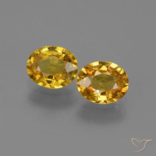 1.43 ct Loose Yellow Sapphire, 6 x 5 mm Oval Cut From Tanzania, Photo A