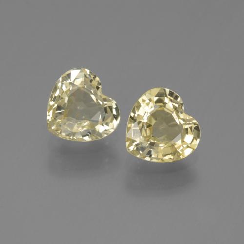 Light Gold Saphir Edelstein - 0.8ct Herz facettiert (ID: 444300)