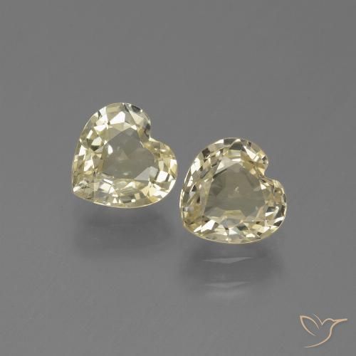 1.47 ct Loose Yellow Sapphire, 5.5 x 5.4 mm Heart Cut From Tanzania, Photo A