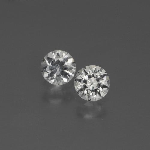 Blanc clair Saphir gemme - 0.3ct Diamant de coupe (ID: 444312)