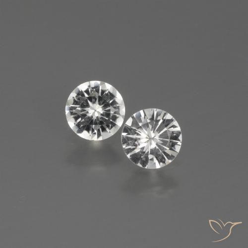 0.65 ct Loose White Sapphire, 4.4 mm Diamond Cut From Madagascar, Photo A