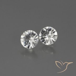 0.65 ctw White Sapphire Stones, Natural Sapphire in Diamond-Cut Shape for Sale