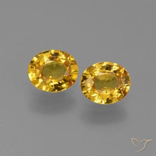 1.3 ct Loose Yellow Sapphire, 5.9 x 4.9 mm Oval Cut From Tanzania, Photo A