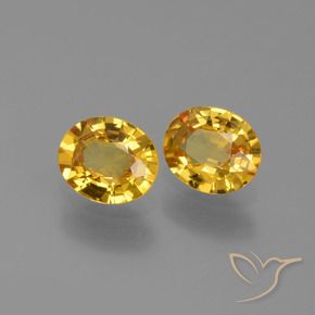 1.30 ctw Golden Sapphire Stones, Natural Sapphire in Oval Facet Shape for Sale