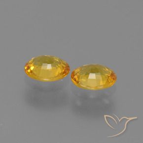 Sapphire Gemstones in 5.9 x 4.9 mm Size for Sale, Sapphire Stones in Golden Color