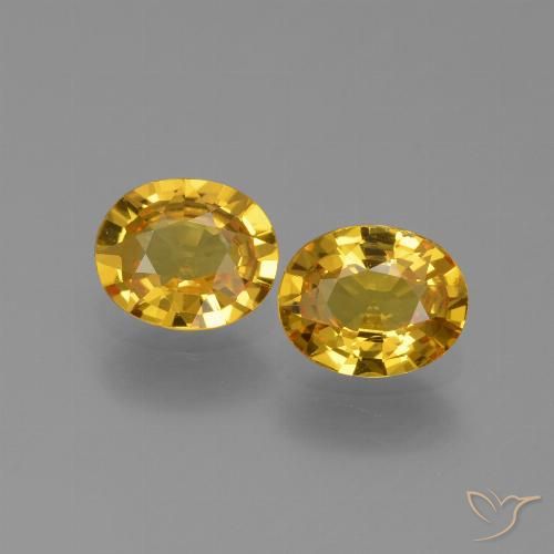 1.36 ct Loose Yellow Sapphire, 6.2 x 5 mm Oval Cut From Tanzania, Photo A