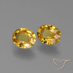 1.36 ctw Golden Sapphire Stones, Natural Sapphire in Oval Facet Shape for Sale