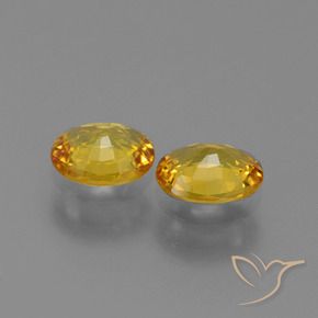 Sapphire Gemstones in 6.2 x 5 mm Size for Sale, Sapphire Stones in Golden Color
