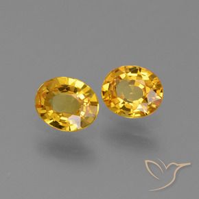 1.30 ctw Golden Sapphire Stones, Natural Sapphire in Oval Facet Shape for Sale