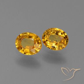 1.30 ctw Golden Sapphire Stones, Natural Sapphire in Oval Facet Shape for Sale