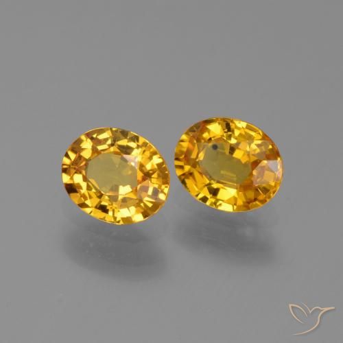 1.49 ctw Golden Sapphire Stones, Natural Sapphire in Oval Facet Shape for Sale