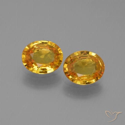 1.33 ct Loose Yellow Sapphire, 6 x 4.9 mm Oval Cut From Tanzania, Photo A