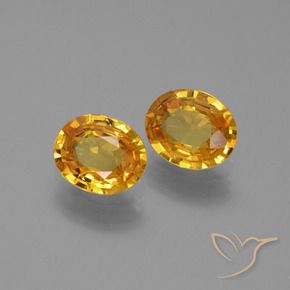 1.33 ctw Golden Sapphire Stones, Natural Sapphire in Oval Facet Shape for Sale