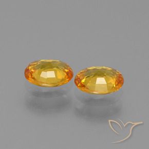 Sapphire Gemstones in 6 x 4.9 mm Size for Sale, Sapphire Stones in Dark Golden Color