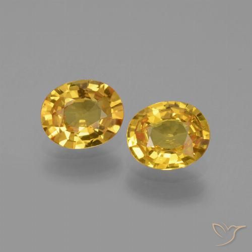 1.35 ct Loose Yellow Sapphire, 6 x 4.9 mm Oval Cut From Tanzania, Photo A