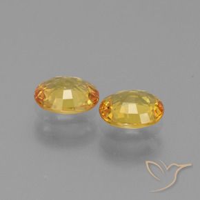 Sapphire Gemstones in 6 x 4.9 mm Size for Sale, Sapphire Stones in Golden Color