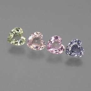 Multicolor Sapphire Gem - 0.6ct Heart Facet (ID: 444372)