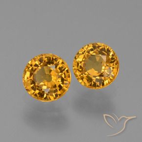 1.35 ctw Golden Sapphire Stones, Natural Sapphire in Round Facet Shape for Sale