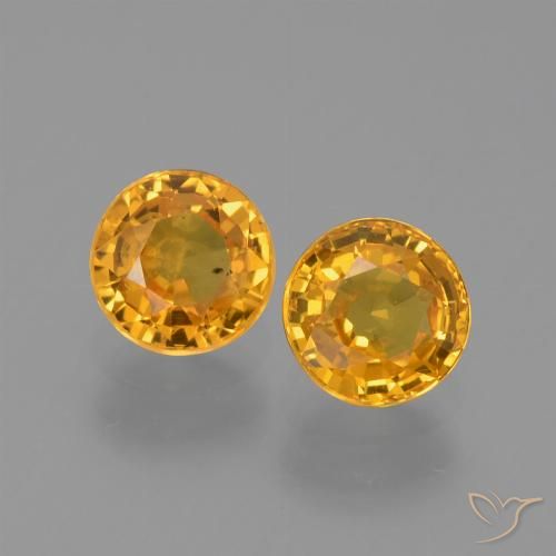 1.34 ct Loose Yellow Sapphire, 4.9 mm Round Cut From Tanzania, Photo A
