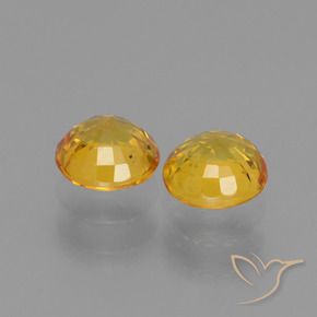 Sapphire Gemstones in 5 mm (calibrated) Size for Sale, Sapphire Stones in Dark Golden Color
