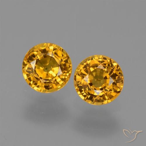Dark Golden Sapphire Gem - 0.7ct Round Facet (ID: 444384)