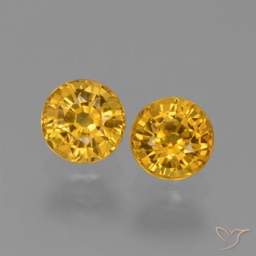 1.36ctw Natural Deep Golden Orange Sapphire, Round, VVS-VS