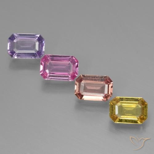 Многоцветный Сапфир Камень - 0.6ct Фасетный Октагон (ID: 444387)