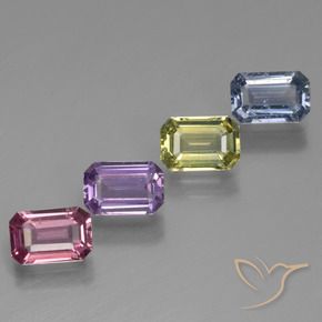 2.69 ctw Multicolor Sapphire Stones, Natural Sapphire in Octagon Facet Shape for Sale
