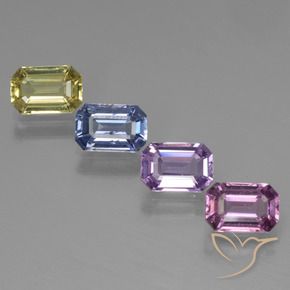 2.77 ctw Multicolor Sapphire Stones, Natural Sapphire in Octagon Facet Shape for Sale