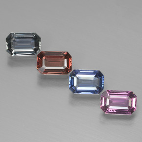Multicolor Sapphire Gem - 0.7ct Octagon Facet (ID: 444395)