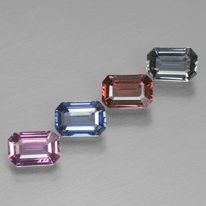 2.62 ctw Multicolor Sapphire Stones, Natural Sapphire in Octagon Facet Shape for Sale