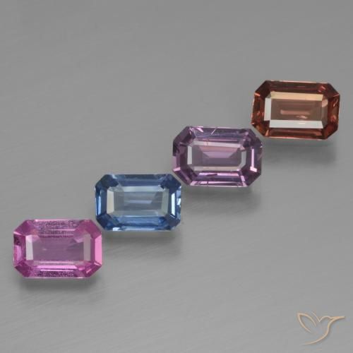 Multicolor Sapphire Gem - 0.6ct Octagon Facet (ID: 444396)