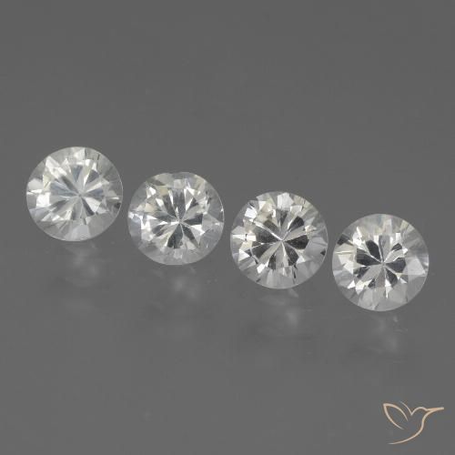 1.55 ct Loose White Sapphire, 4.4 mm Diamond Cut From Madagascar, Photo A
