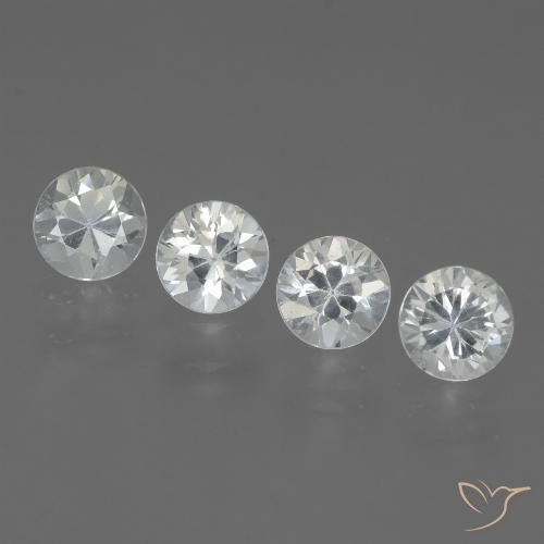 1.42 ct Loose White Sapphire, 4.2 mm Diamond Cut From Madagascar, Photo A