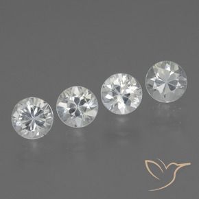 1.42 ctw White Sapphire Stones, Natural Sapphire in Diamond-Cut Shape for Sale