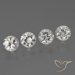 1.55 ctw White Sapphire Stones, Natural Sapphire in Diamond-Cut Shape for Sale