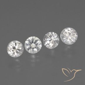 1.37 ctw White Sapphire Stones, Natural Sapphire in Diamond-Cut Shape for Sale